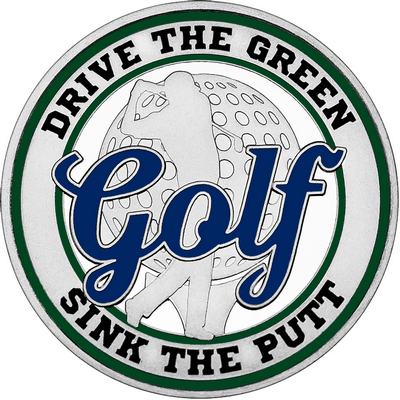 Navy Blue "Golf" with Dark Green Outer Circular Borders